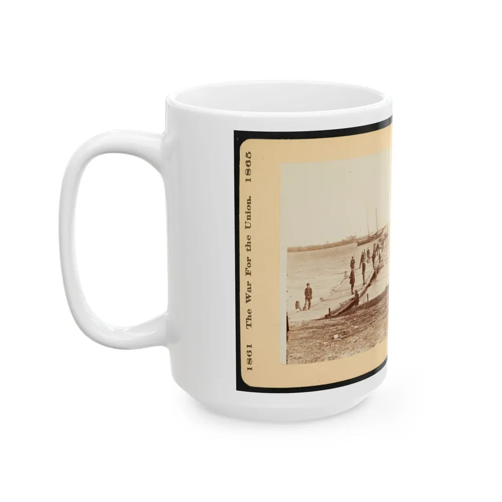 Building A Pontoon Bridge At Beaufort, S.C. (U.S. Civil War) White Coffee Mug-Go Mug Yourself