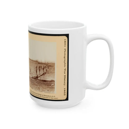 Building A Pontoon Bridge At Beaufort, S.C. (U.S. Civil War) White Coffee Mug-Go Mug Yourself