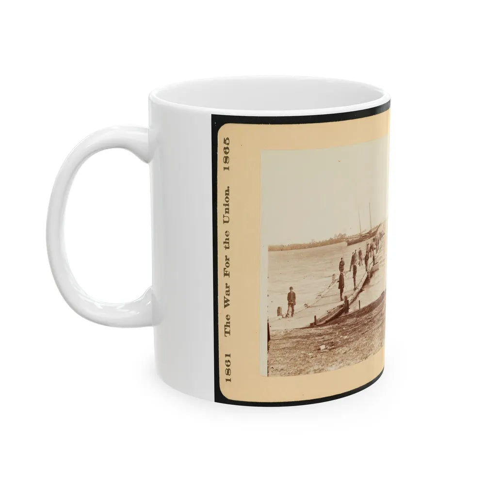 Building A Pontoon Bridge At Beaufort, S.C. (U.S. Civil War) White Coffee Mug-Go Mug Yourself