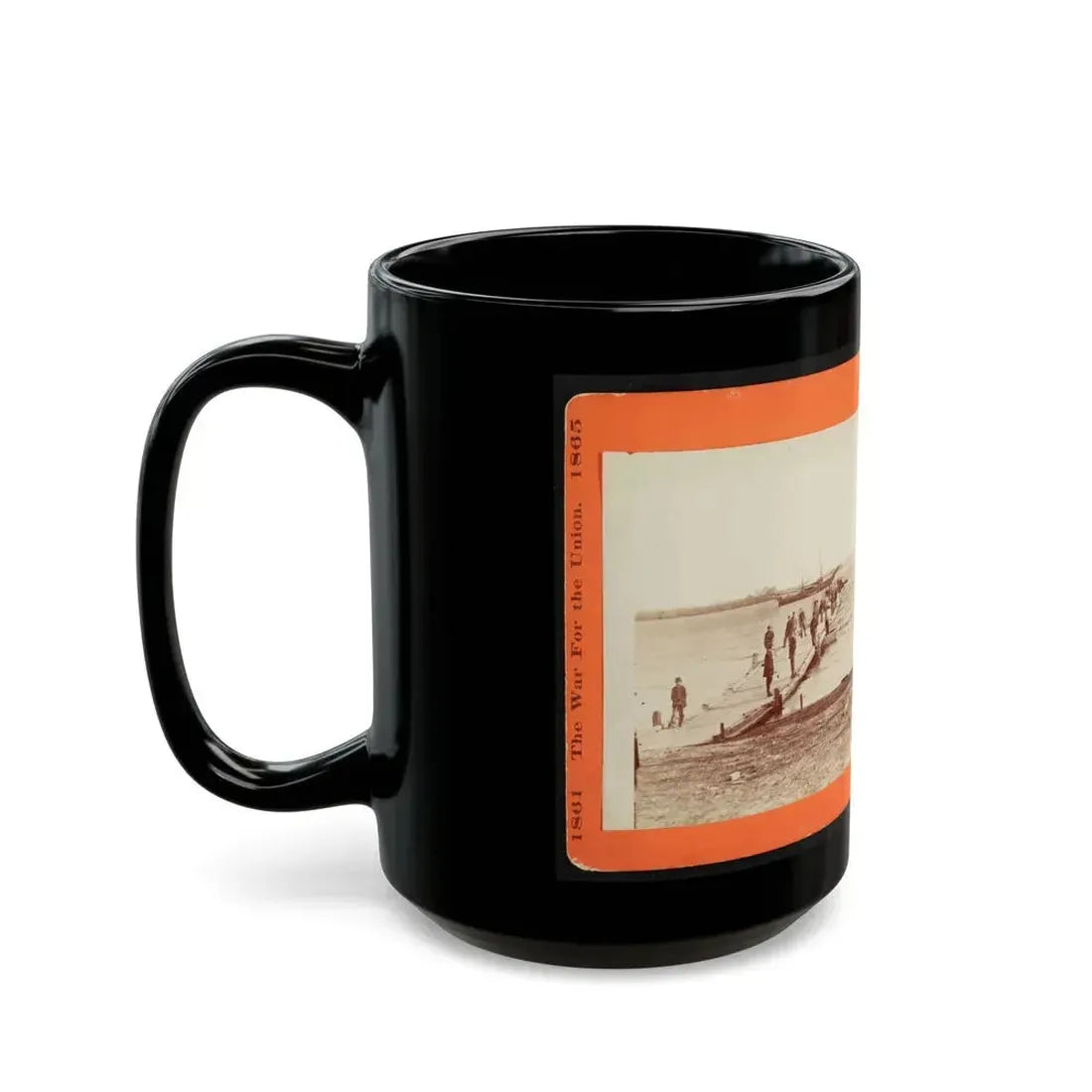 Building A Pontoon Bridge At Beaufort, S.C. 001 (U.S. Civil War) Black Coffee Mug - Go Mug Yourself