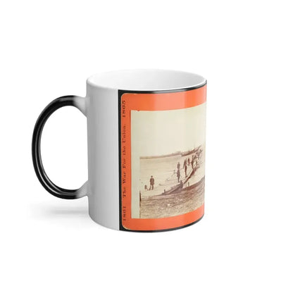 Building a Pontoon Bridge at Beaufort, S.C. 001 (U.S. Civil War) Color Changing Coffee Mug 11oz - Go Mug Yourself