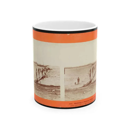 Building A Pontoon Bridge At Beaufort, S.C. 001 (U.S. Civil War) White Coffee Mug 11oz - Go Mug Yourself