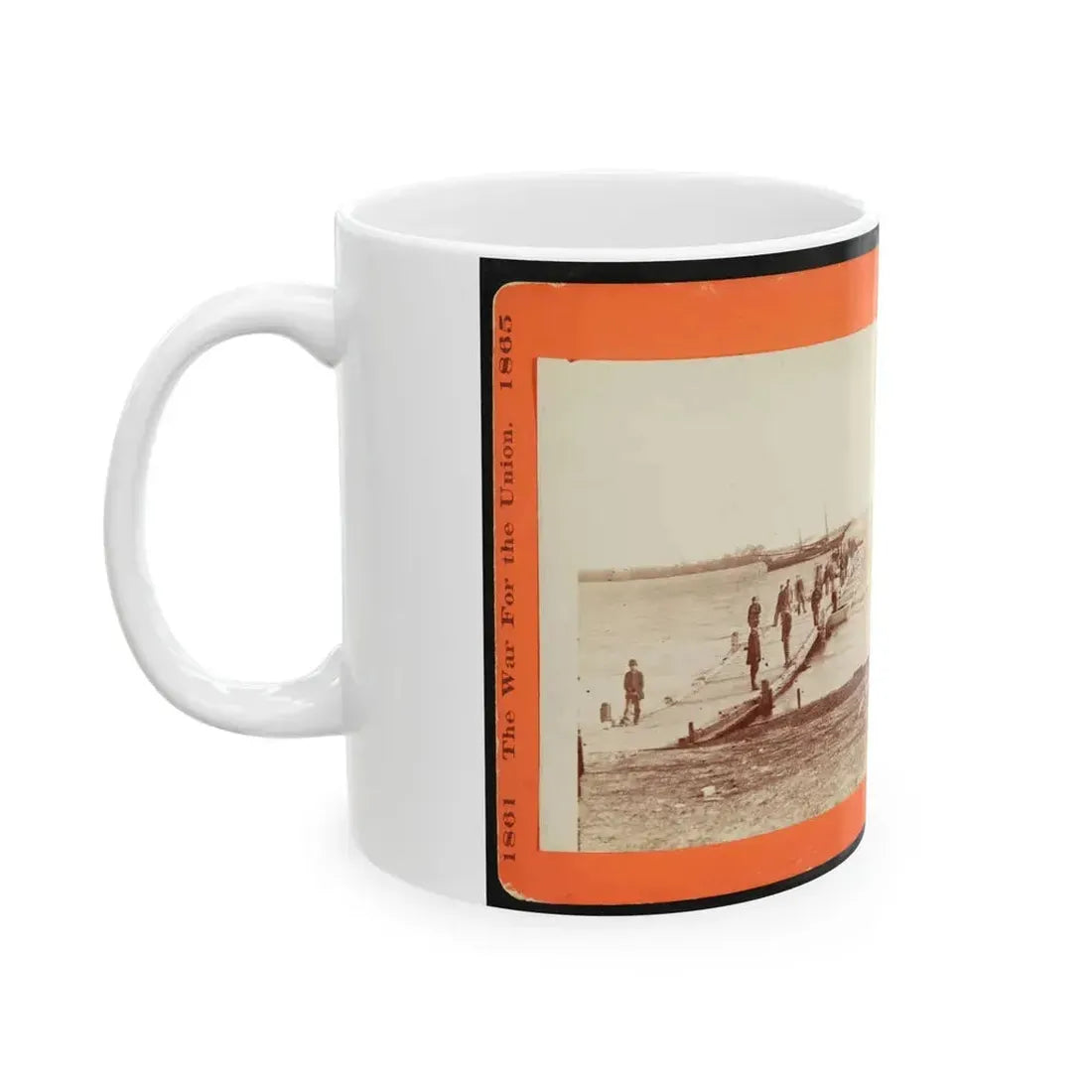 Building A Pontoon Bridge At Beaufort, S.C. 001 (U.S. Civil War) White Coffee Mug - Go Mug Yourself