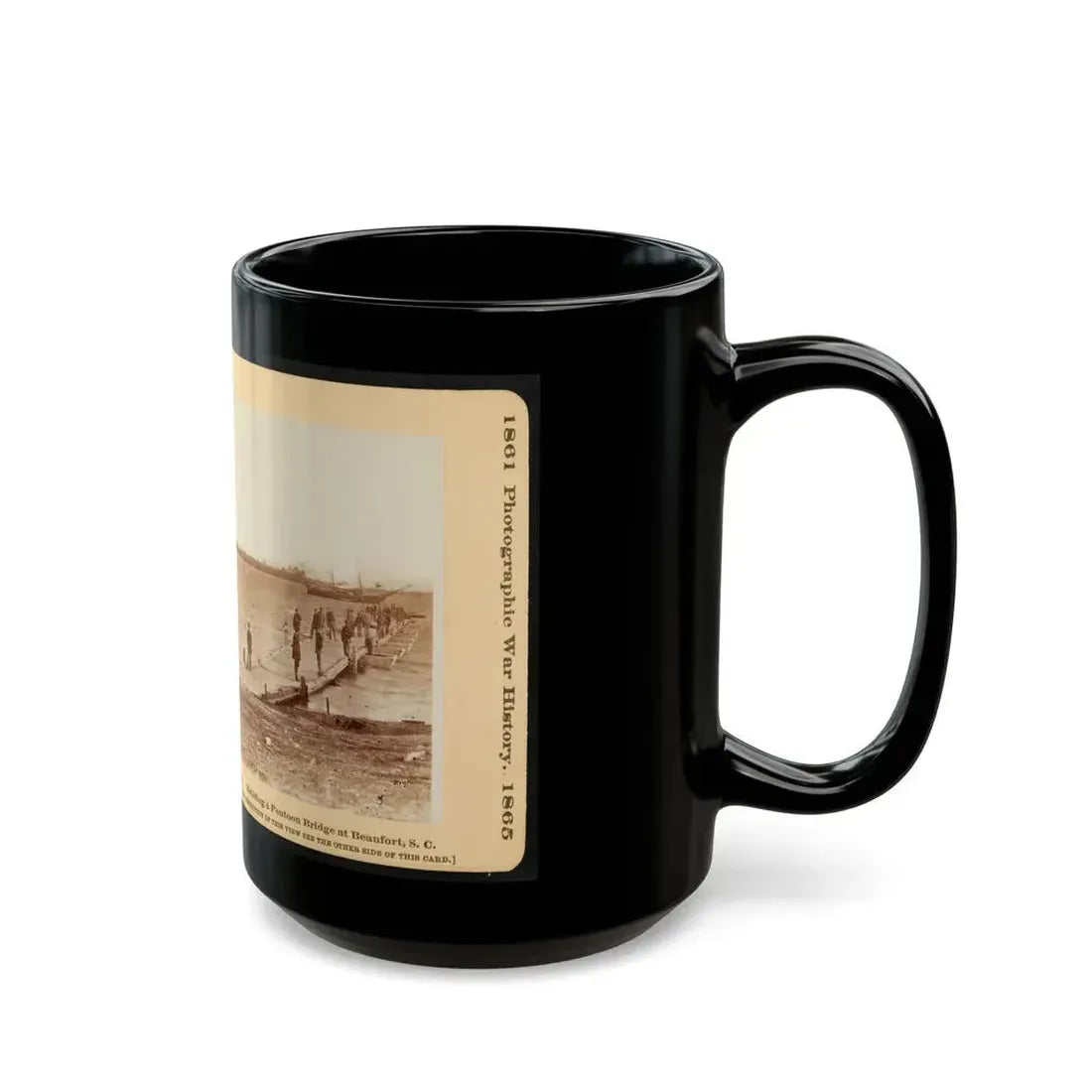 Building A Pontoon Bridge At Beaufort, S.C. (U.S. Civil War) Black Coffee Mug - Go Mug Yourself