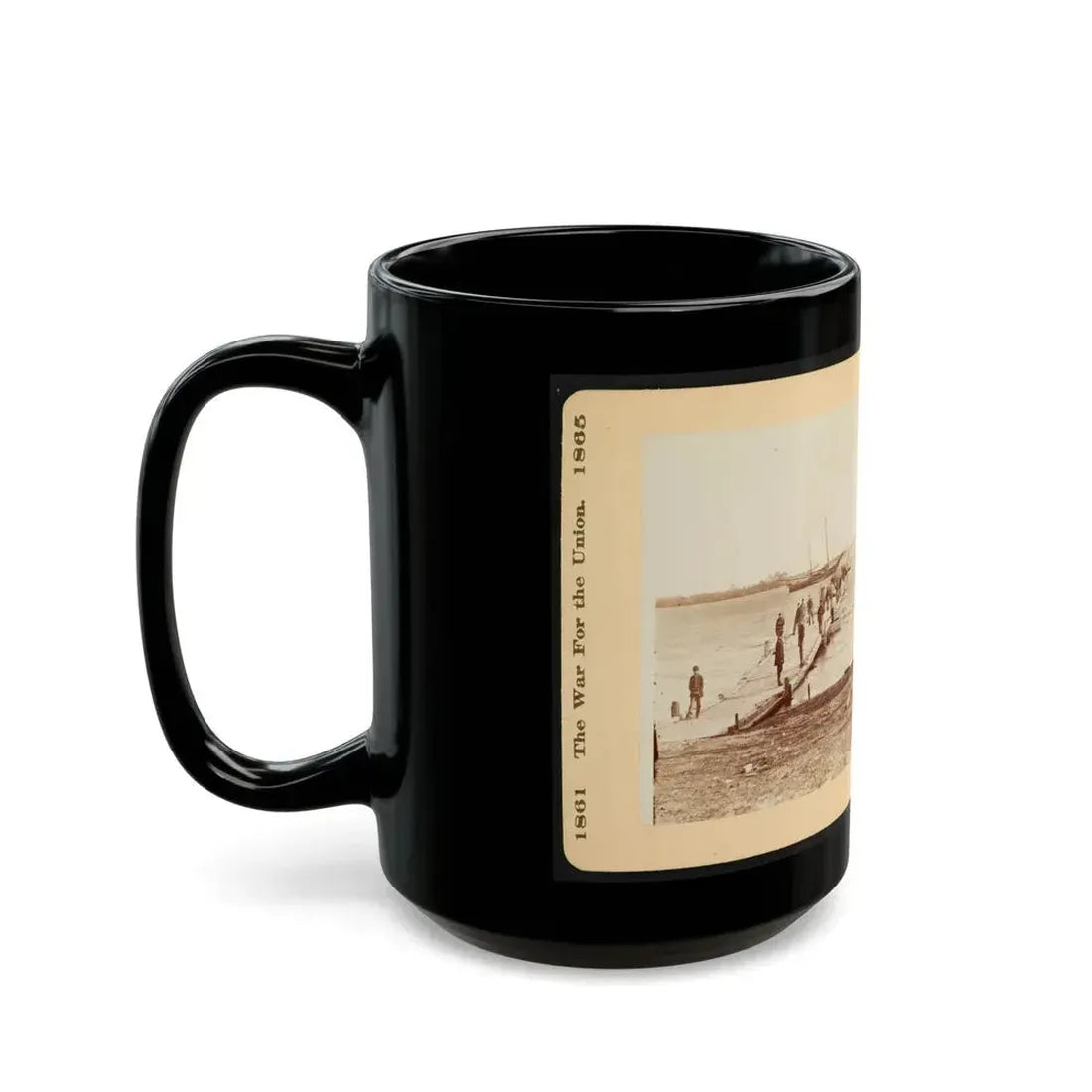 Building A Pontoon Bridge At Beaufort, S.C. (U.S. Civil War) Black Coffee Mug - Go Mug Yourself