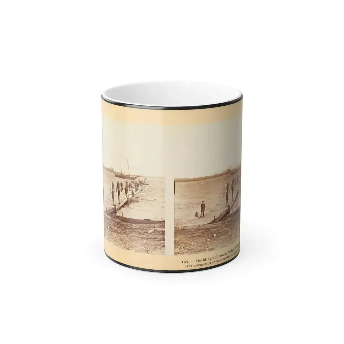 Building a Pontoon Bridge at Beaufort, S.C. (U.S. Civil War) Color Changing Coffee Mug 11oz Default Title 11oz - Go Mug Yourself