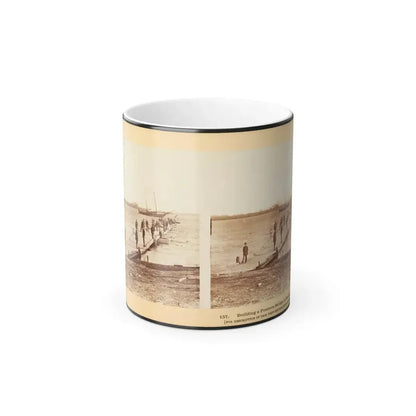 Building a Pontoon Bridge at Beaufort, S.C. (U.S. Civil War) Color Changing Coffee Mug 11oz Default Title 11oz - Go Mug Yourself
