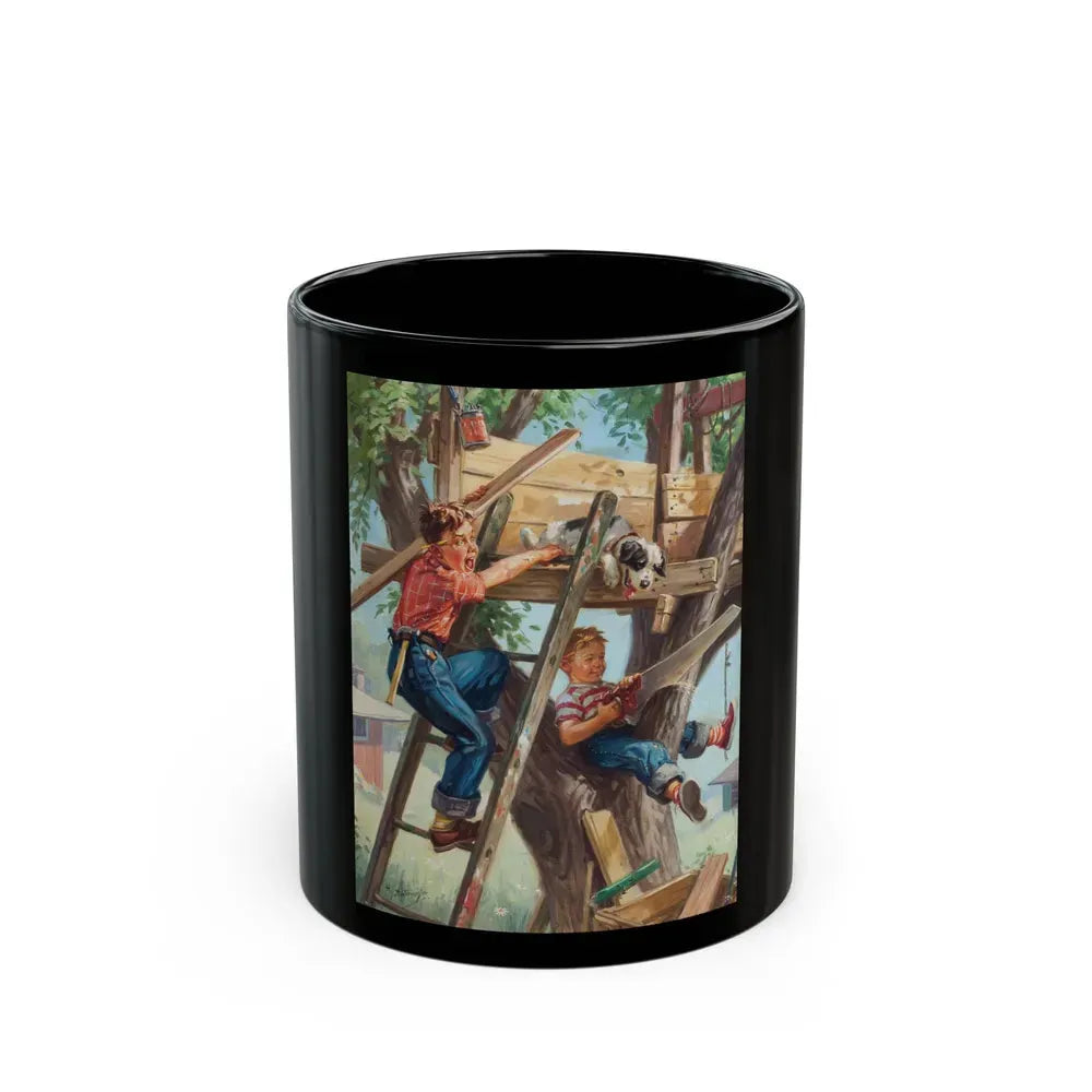 Building a Treehouse - Black Coffee Mug 11oz - Go Mug Yourself