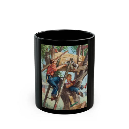 Building a Treehouse - Black Coffee Mug 11oz - Go Mug Yourself