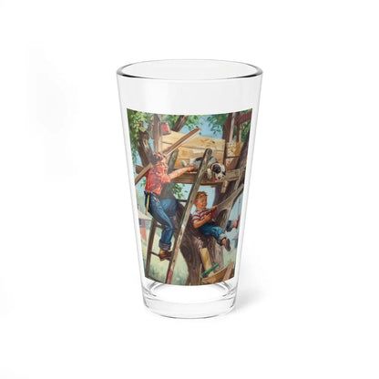 Building a Treehouse (Magazine Illustration) Pint Glass 16oz-16oz-Go Mug Yourself