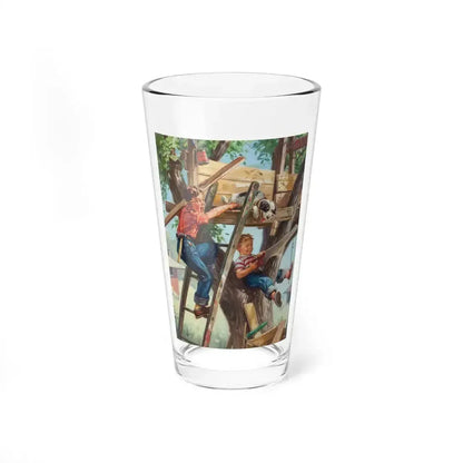 Building a Treehouse (Magazine Illustration) Pint Glass 16oz - Go Mug Yourself
