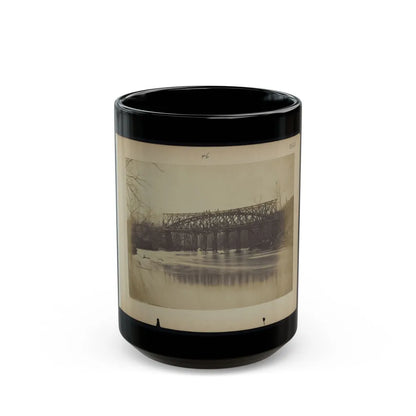 Building Military Railroad Truss Bridge Across Bull Run, April, 1863 (U.S. Civil War) Black Coffee Mug-15oz-Go Mug Yourself