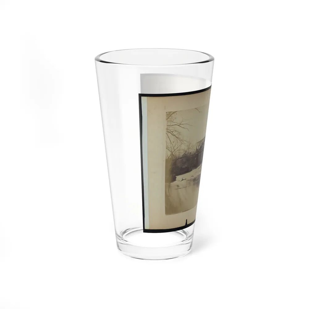 Building Military Railroad Truss Bridge Across Bull Run, April, 1863 (U.S. Civil War) Pint Glass 16oz-Go Mug Yourself