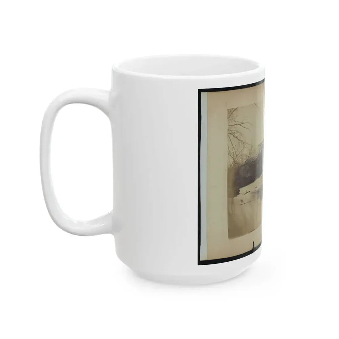 Building Military Railroad Truss Bridge Across Bull Run, April, 1863 (U.S. Civil War) White Coffee Mug - Go Mug Yourself