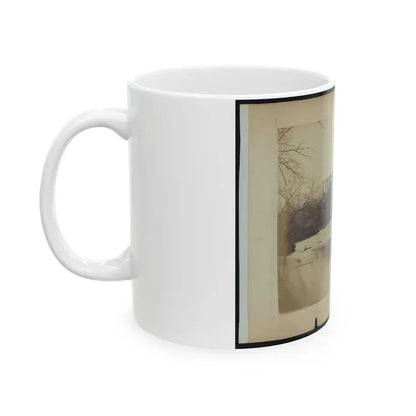 Building Military Railroad Truss Bridge Across Bull Run, April, 1863 (U.S. Civil War) White Coffee Mug - Go Mug Yourself