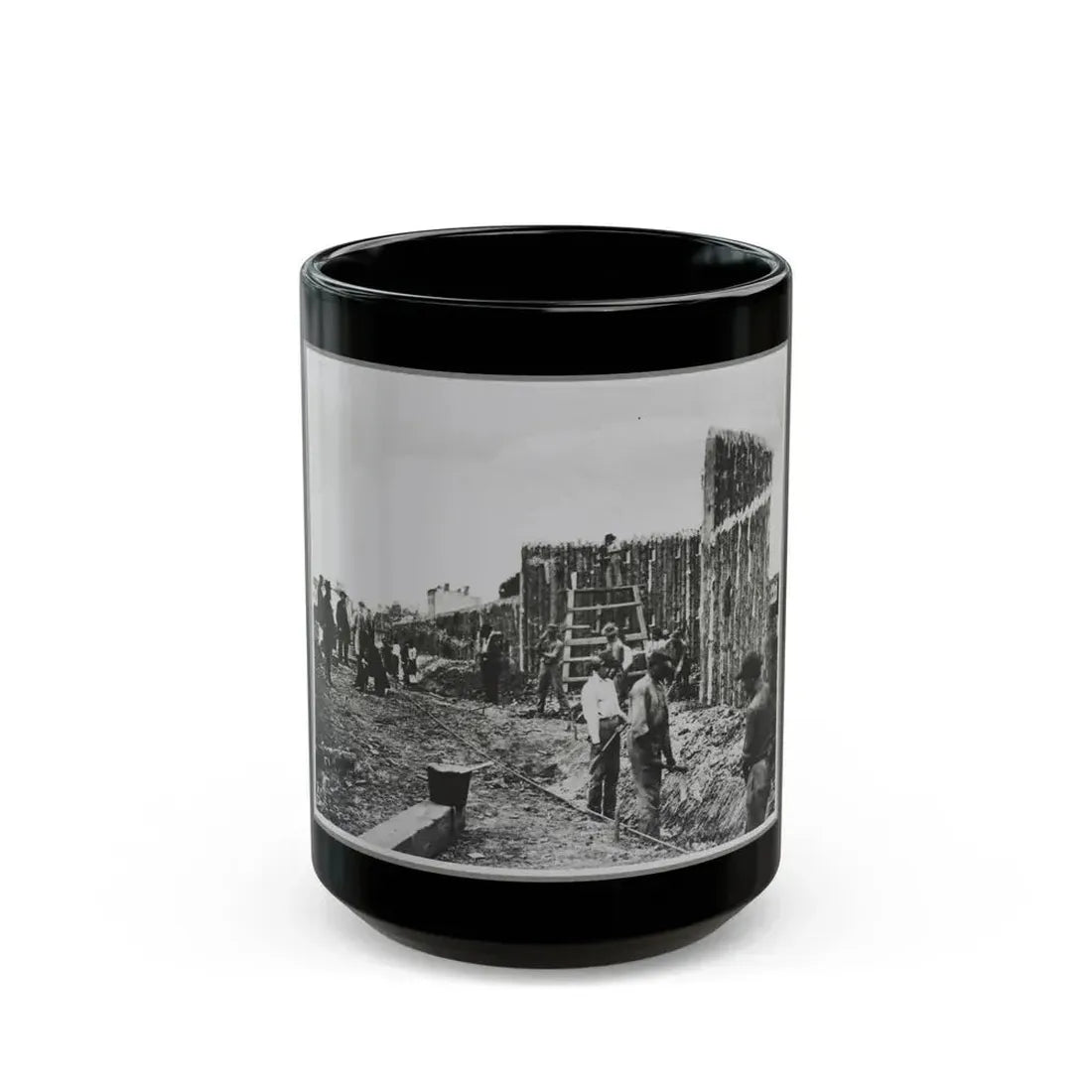 Building Stockade, Alexandria, Va. (U.S. Civil War) Black Coffee Mug 15oz - Go Mug Yourself