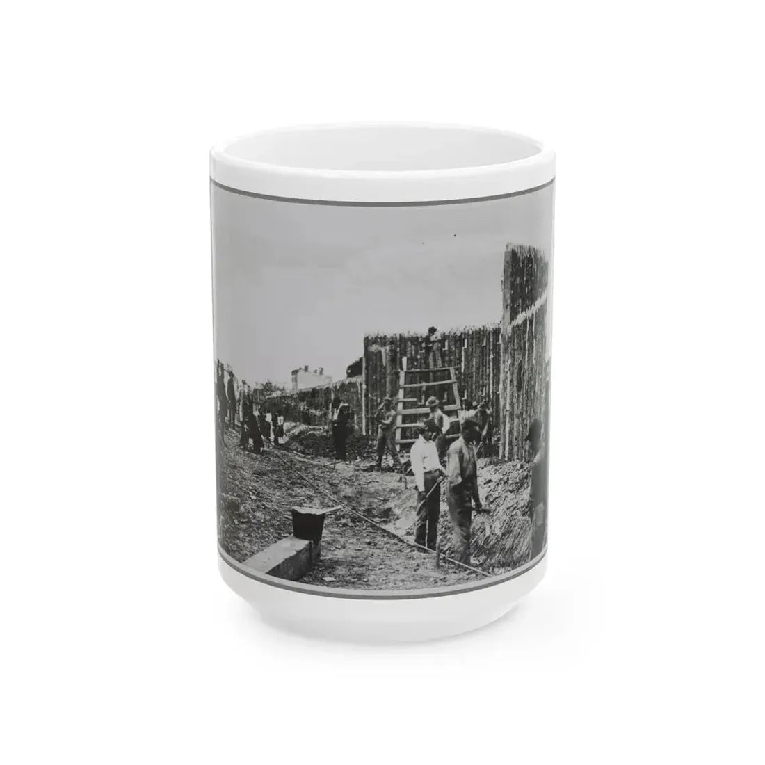 Building Stockade, Alexandria, Va. (U.S. Civil War) White Coffee Mug 15oz - Go Mug Yourself
