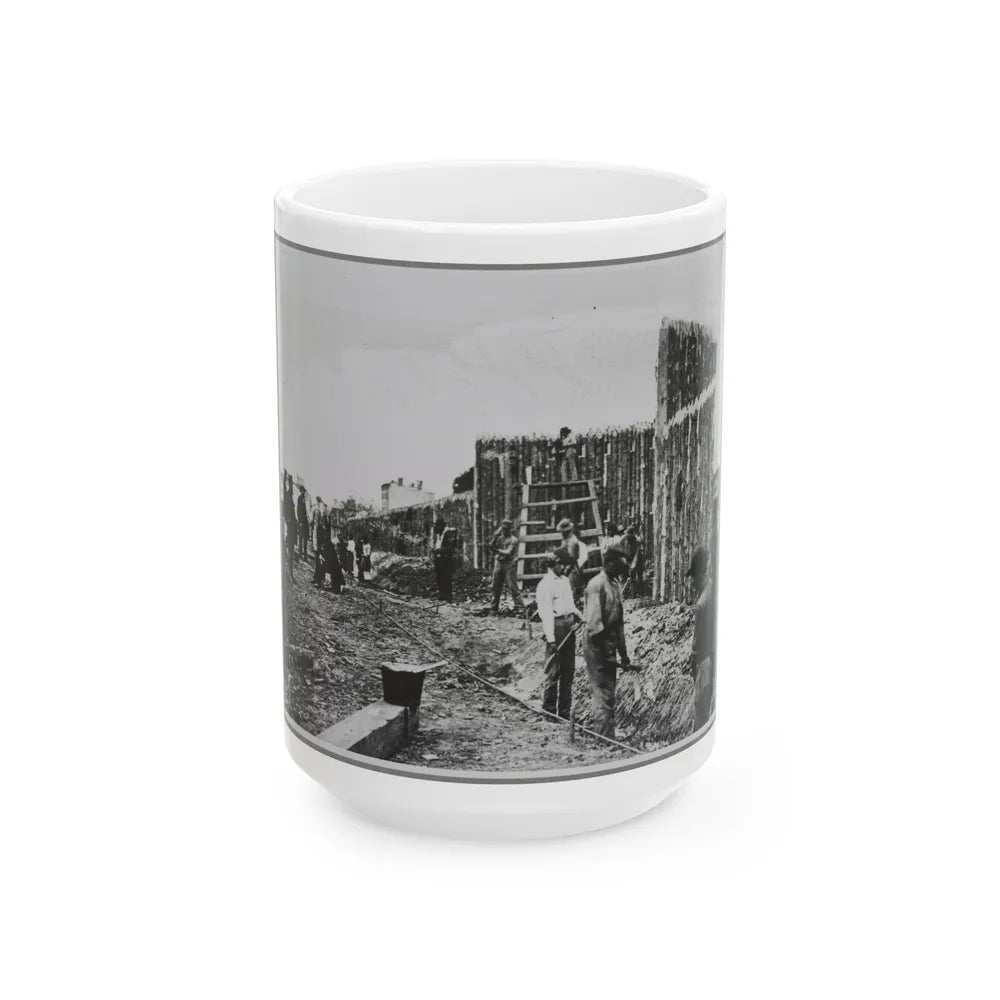 Building Stockade, Alexandria, Va. (U.S. Civil War) White Coffee Mug-15oz-Go Mug Yourself