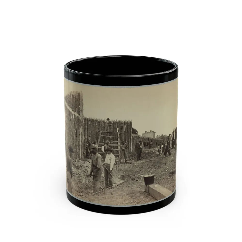 Building Stockade, Alexandria, Va.(2) (U.S. Civil War) Black Coffee Mug-11oz-Go Mug Yourself