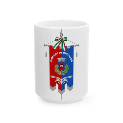 Bulciago-Gonfalone (Italy) White Coffee Mug 15oz - Go Mug Yourself