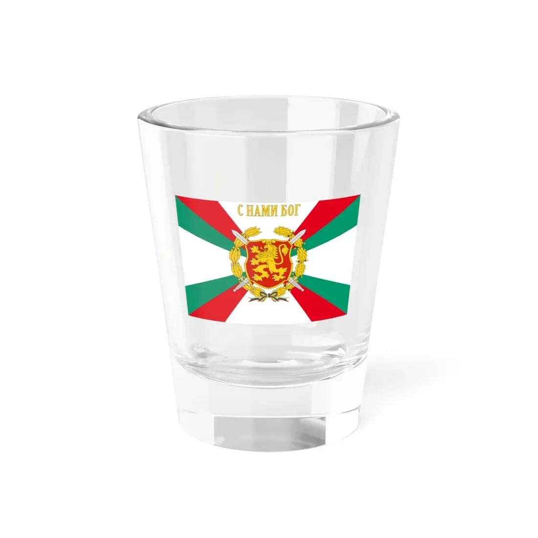 Знаме на министерството на отбраната (Bulgaria) Shot Glass 1.5oz 1.5oz - Go Mug Yourself