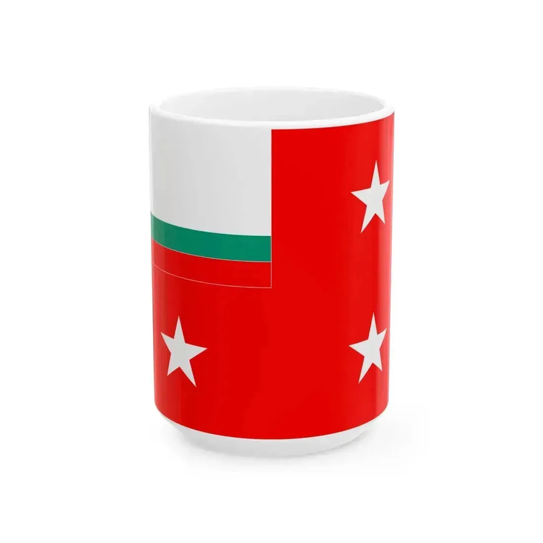 Bulgarian Navy Rank Flag Commander of the Navy (Bulgaria) White Coffee Mug 15oz - Go Mug Yourself