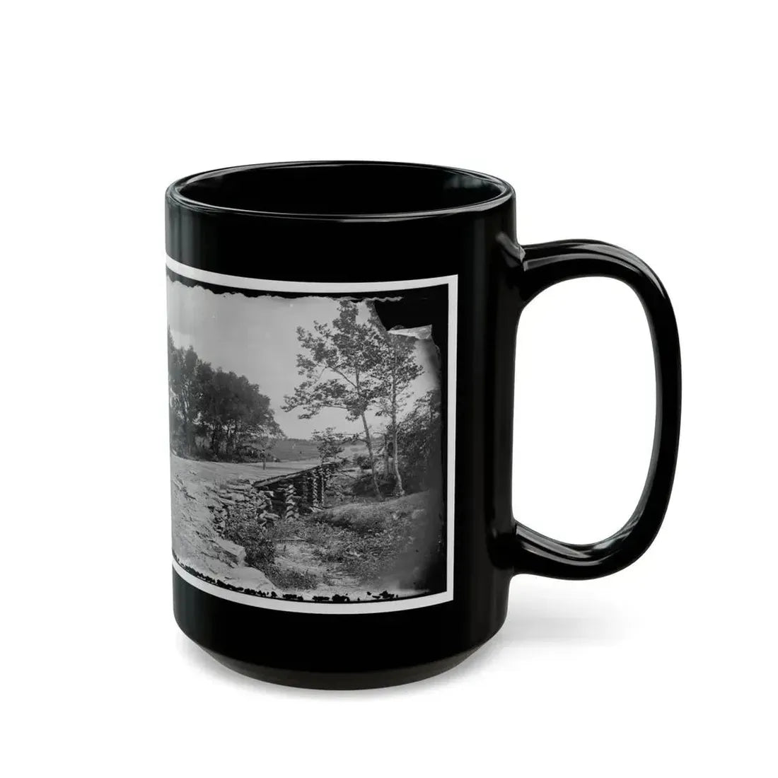 Bull Run, Va. New Bridge Built By Mcdowell's Engineers; Photographer's Wagon At Left (U.S. Civil War) Black Coffee Mug - Go Mug Yourself