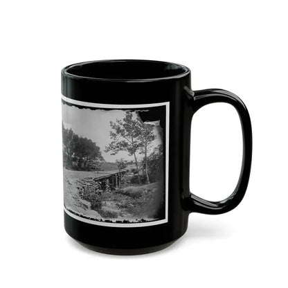 Bull Run, Va. New Bridge Built By Mcdowell's Engineers; Photographer's Wagon At Left (U.S. Civil War) Black Coffee Mug - Go Mug Yourself