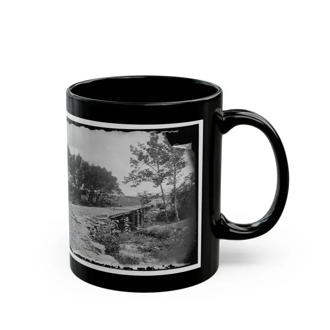 Bull Run, Va. New Bridge Built By Mcdowell's Engineers; Photographer's Wagon At Left (U.S. Civil War) Black Coffee Mug - Go Mug Yourself