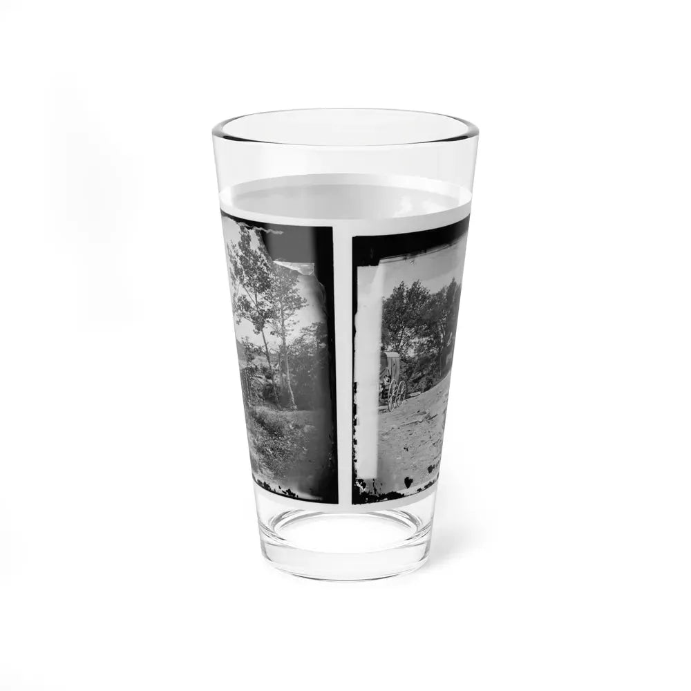 Bull Run, Va. New Bridge Built By Mcdowell's Engineers; Photographer's Wagon At Left (U.S. Civil War) Pint Glass 16oz - Go Mug Yourself