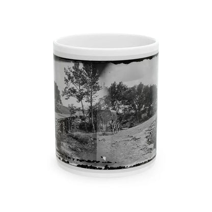 Bull Run, Va. New Bridge Built By Mcdowell's Engineers; Photographer's Wagon At Left (U.S. Civil War) White Coffee Mug 11oz - Go Mug Yourself