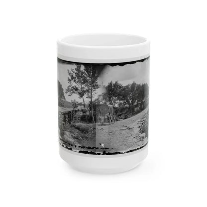 Bull Run, Va. New Bridge Built By Mcdowell's Engineers; Photographer's Wagon At Left (U.S. Civil War) White Coffee Mug 15oz - Go Mug Yourself