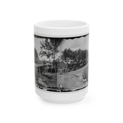 Bull Run, Va. New Bridge Built By Mcdowell's Engineers; Photographer's Wagon At Left (U.S. Civil War) White Coffee Mug 15oz - Go Mug Yourself