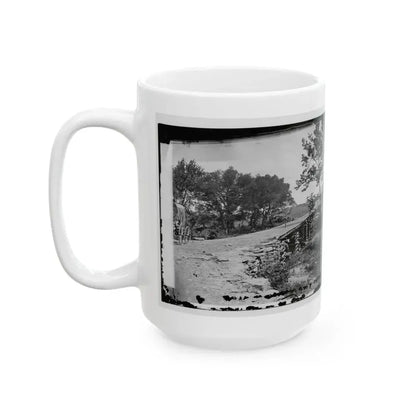 Bull Run, Va. New Bridge Built By Mcdowell's Engineers; Photographer's Wagon At Left (U.S. Civil War) White Coffee Mug - Go Mug Yourself