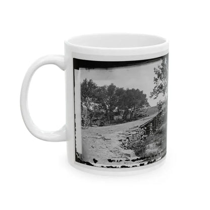 Bull Run, Va. New Bridge Built By Mcdowell's Engineers; Photographer's Wagon At Left (U.S. Civil War) White Coffee Mug - Go Mug Yourself