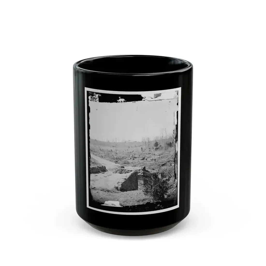 Bull Run, Va. Ruins Of The Stone Bridge, Looking Upstream (U.S. Civil War) Black Coffee Mug 15oz - Go Mug Yourself