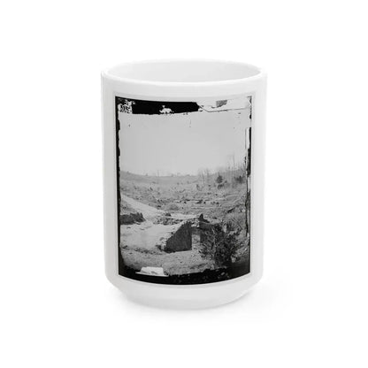 Bull Run, Va. Ruins Of The Stone Bridge, Looking Upstream (U.S. Civil War) White Coffee Mug 15oz - Go Mug Yourself