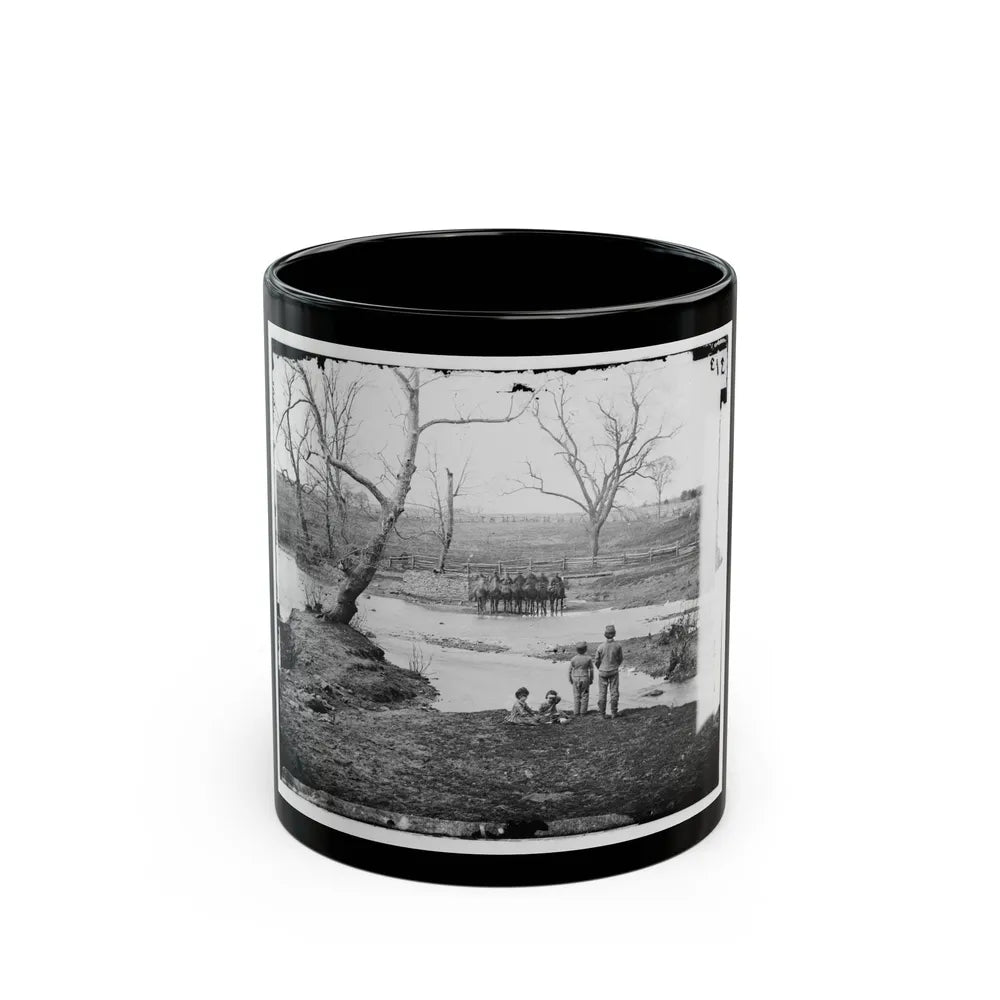 Bull Run, Va. Federal Cavalry At Sudley Ford (U.S. Civil War) Black Coffee Mug-11oz-Go Mug Yourself