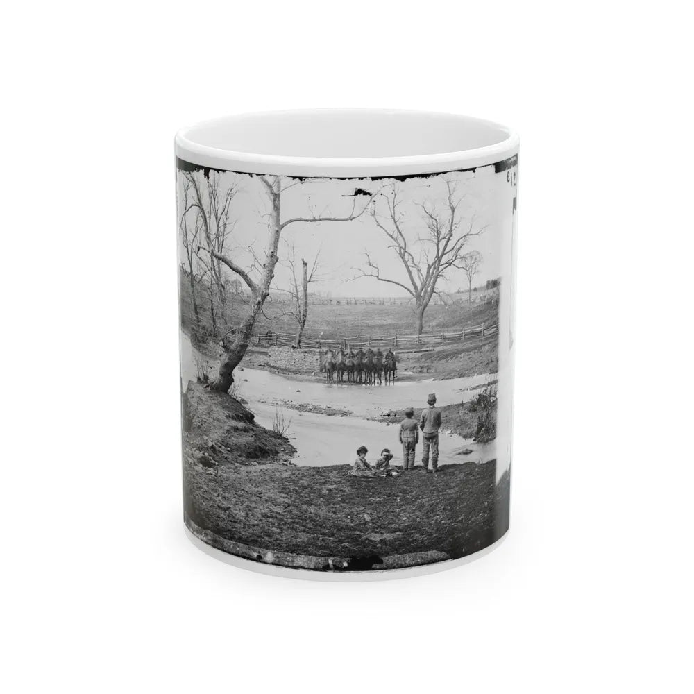 Bull Run, Va. Federal Cavalry At Sudley Ford (U.S. Civil War) White Coffee Mug-11oz-Go Mug Yourself