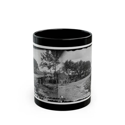 Bull Run, Va. New Bridge Built By Mcdowell's Engineers; Photographer's Wagon At Left (U.S. Civil War) Black Coffee Mug-11oz-Go Mug Yourself