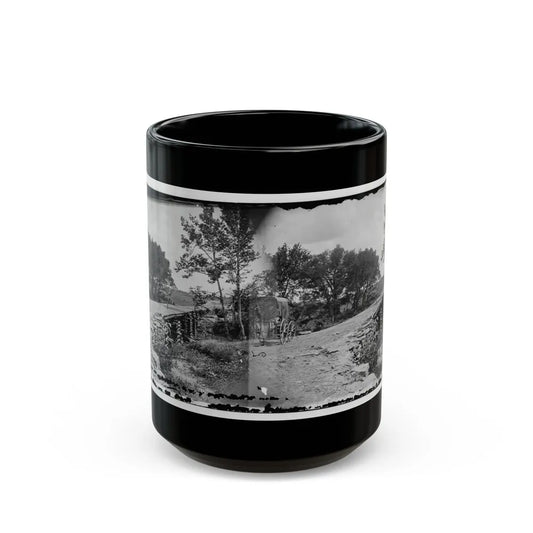 Bull Run, Va. New Bridge Built By Mcdowell's Engineers; Photographer's Wagon At Left (U.S. Civil War) Black Coffee Mug-15oz-Go Mug Yourself