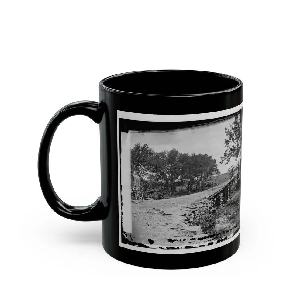 Bull Run, Va. New Bridge Built By Mcdowell's Engineers; Photographer's Wagon At Left (U.S. Civil War) Black Coffee Mug-Go Mug Yourself