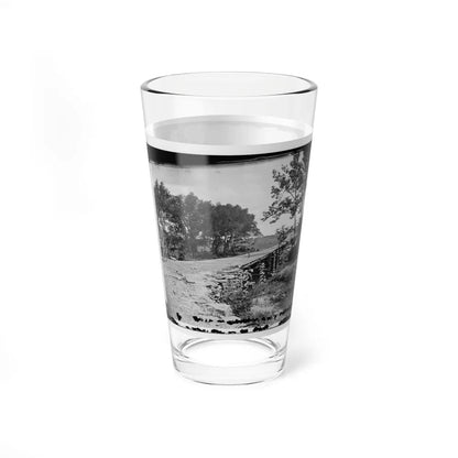 Bull Run, Va. New Bridge Built By Mcdowell's Engineers; Photographer's Wagon At Left (U.S. Civil War) Pint Glass 16oz-Go Mug Yourself