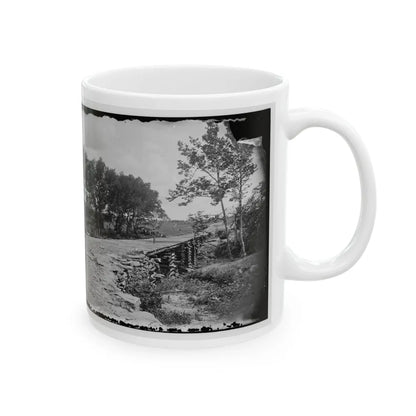 Bull Run, Va. New Bridge Built By Mcdowell's Engineers; Photographer's Wagon At Left (U.S. Civil War) White Coffee Mug-Go Mug Yourself