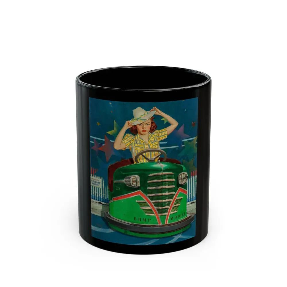 Bump Mobile, The Saturday Evening Post cover, June 22, 1940 - Black Coffee Mug 11oz - Go Mug Yourself