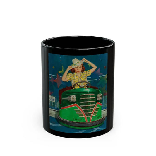 Bump Mobile, The Saturday Evening Post cover, June 22, 1940 - Black Coffee Mug 11oz - Go Mug Yourself