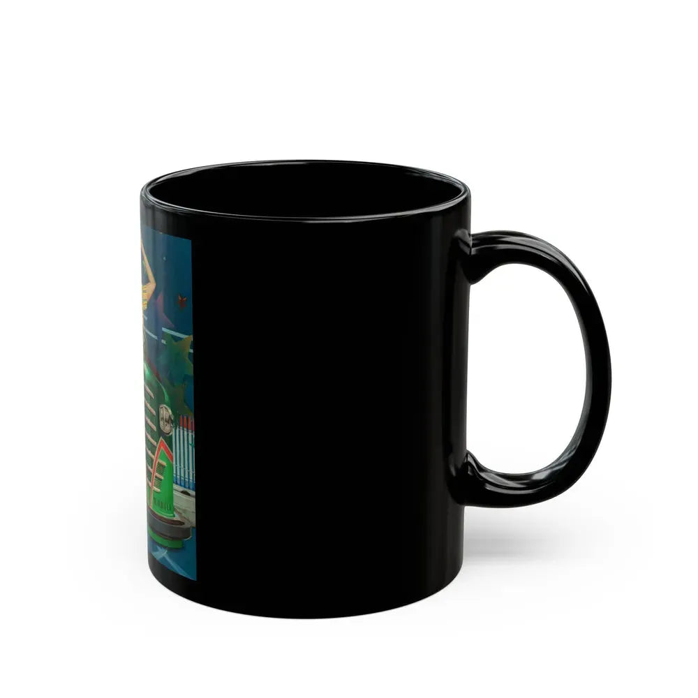 Bump Mobile, The Saturday Evening Post cover, June 22, 1940 - Black Coffee Mug - Go Mug Yourself