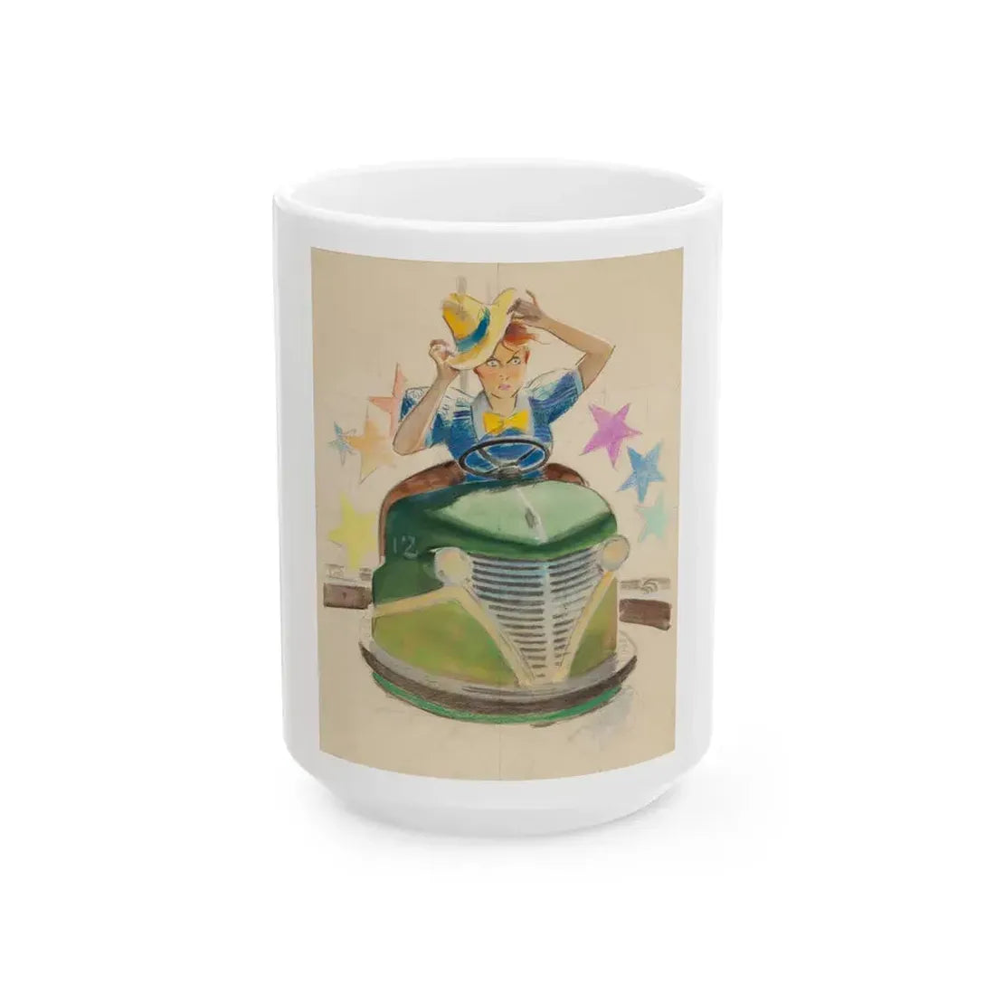 Bump Mobile, The Saturday Evening Post cover study - White Coffee Mug 15oz - Go Mug Yourself