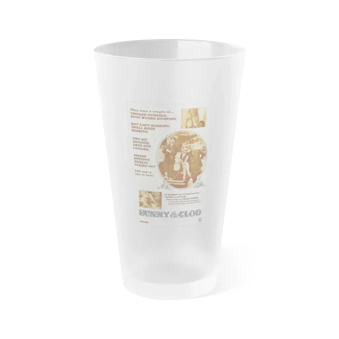 BUNNY AND CLOD 1970 Movie Poster - Frosted Pint Glass 16oz 16oz Frosted - Go Mug Yourself