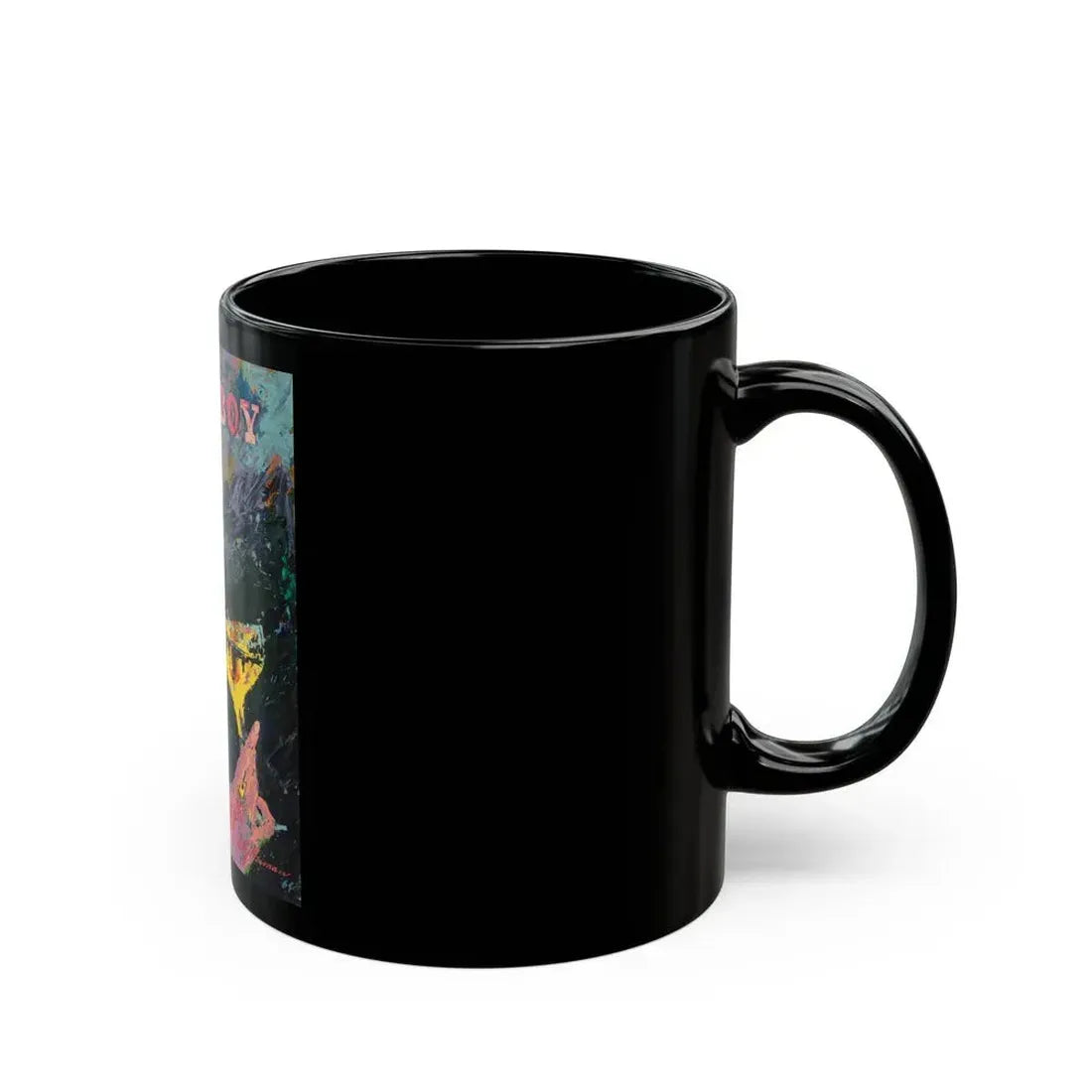 Bunny Sipping Champagne, Playboy, 1964 - Black Coffee Mug - Go Mug Yourself